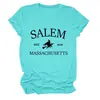 Salem est 1626 Amazon Wish sitio independiente camiseta de mujer de manga corta con cuello redondo de moda y única camiseta básica