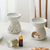 Lâmpada de óleo essencial Branca Pura cerâmica personalizada cerâmica Chaozhou fogareiro de vela aromaterapia fogareiro de óleo essencial criativo lâmpada de aromaterapia logotipo