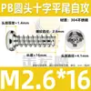 Parafuso autoatarraxante de aço inoxidável 304 cabeça redonda PB cauda chata cruzada parafuso autoatarraxante cabeça chata M2/M2.3/M3/M4/M5