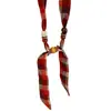 Collar de Cadena para Clavícula de Madera y Cerámica con Tela Estilo Étnico Retro de Nicho Elegante Versátil Moda Joyería de Alta Gama para Mujeres