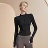 Ropa de Yoga Ropa Deportiva para Mujer Corte Ajustado Ceñido Cardigan de Manga Larga Alta Elasticidad Transpirable para Exteriores Ciclismo Levantamiento de Pesas Correr Fitness
