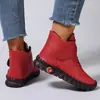Zapatos de lona de caña alta hechos a mano cosidos, los más vendidos transfronterizos, zapatos casuales de invierno con forro de felpa para abrigar, suela suave, antideslizantes, elegantes zapatos de mujer