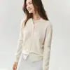 Se puede usar solo o en capas. Cárdigan de punto 100% cachemira para mujer. Suéter artístico y minimalista. Prenda exterior de punto suave y cómoda