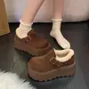 Zapatos Birkenstock de Moda Estilo Bosque Retro Suela Gruesa Completamente Cubiertos de Peluche para Mujer 2026 Nuevo Estilo de Invierno Aumentadores de Altura Birkenstock Ropa de Exterior Zapatos para Mujer