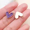 Estilo Ins Morado Soñador Aleación Goteo de Aceite Pluma Corazón de Uva Colgante DIY Pendientes Llavero Pulsera Accesorios de Joyería