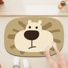 Tapete de piso de barro de diatomeas con animal de dibujos animados para el hogar, baño, tapete antideslizante, forma especial, lindo, adorable, absorbente para inodoro, secado rápido, tapete para pies