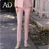AD Traje profesional de alta gama para mujer ropa de otoño chaqueta de traje pequeña de un botón para ir al trabajo ropa de trabajo lugar de trabajo pantalón de dos piezas