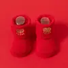 Calcetines para Bebé Jingqi Otoño e Invierno Bebé Rojo Año Nuevo Antideslizantes Suela Suave Calcetines de Piso Niños Espesos Cálidos Calcetines para Niños Pequeños