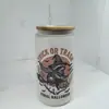 Copo Mason Jar de Vidro 16oz para Cerveja Cola Água com Logotipo Personalizado de Natal em Estoque Transfronteiriço Sublimação