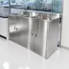 Pia de Aço Inoxidável 304 Tipo Pedal de Pé por Indução para Uma/Duas Pessoas Laboratório Hospital Alimentos Oficina Sem Poeira