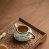 Jingdezhen Azul y Blanco Horno Ru Pie Abierto Mar de Té Taza de Feria Divisor de Té Juego de Té de Cerámica Juego de Té de Feria Retro Accesorios para Taza de Feria