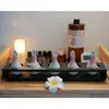 Olla de Aceite Esencial para Spa Tailandés Salón de Belleza Cerámica Hoja Botella de Aceite Esencial Aromaterapia Mezcla Dispensación Bandeja de Spa Set