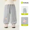 Novidades em 24 de agosto 15% de desconto Calças femininas da Dudu, calças compridas forradas com fleece de inverno para meninas, roupas de inverno para bebês meninas