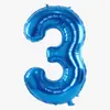 Balões de Número de Aniversário de 32 polegadas Balão Azul Filme de Alumínio Números Decoração de Festa de Aniversário de Menino Adereços para Fotos ao Ar Livre