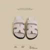 Pantuflas de una tira con suela gruesa estilo H para mujer, para uso exterior en verano, nuevo modelo 2026, sandalias planas de velcro