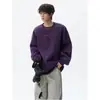 Sudadera con cuello redondo bordada tie-dye estilo americano para hombre, top casual de corte limpio para otoño, camiseta básica de moda de corte holgado