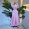 Vestido Camisa Feminino Transfronteiriço Europeu e Americano Verão 2026 Novo Estilo Casual Gola Lapela Listrado Cintura Marcada Manga Curta