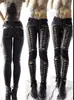 Comercio exterior transfronterizo nuevo punk rock imitación piel leggings ajustados pantalones con tiras pantalones de mujer pantalones de cuero tendencia FQ2174
