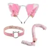 Orejas de gato Campana Accesorios para el cabello Cos diadema de pelo de gato collar traje de cola de gato Accesorios para diadema de fiesta de Halloween