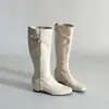 Botas de caballero para mujer con hebilla estilo coreano, nuevas botas largas de verano 2026 con punta cuadrada, tacón bajo, botas versátiles estilo Maillard