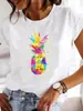 Mujer Estampado Carta de Amor Dulce Tendencia de los 90 Verano Camiseta Ropa Cl