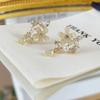 Pendientes de Flor Perla Zirconia Dulces y Exquisitos, Femeninos, Ligeros, Lujosos, de Alta Gama, Inteligentes, de Hada y Versátiles