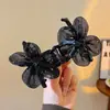 Presilha de cabelo com rede de bolinhas e ondas de strass, girassol, para mulheres, nova 2024, senso de alta qualidade, presilha tubarão bolha, para a parte de trás da cabeça