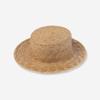 Sombrero de Paja de Ala Plana de Hoja de Palma Natural Tejido a Mano de Moda Casual Europea y Americana para Primavera y Verano Sombrero de Paja para Sol de Playa para Exterior