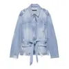 Comércio Exterior Transfronteiriço Aliexpress Produto Novo Quente Comércio Exterior Roupas Femininas Atacado Zr Ponto Jeans Jaqueta Jaqueta