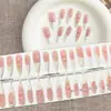 Año Nuevo Arte de Uñas Portátil Color Base Semi-Terminado Piezas de Uñas Pre-Hechas Estilo Francés Fuegos Artificiales Pegatinas para Uñas Postizas Mayoreo