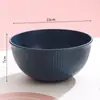 Tigela Listrada para Salada de Palha de Trigo Frutas Tigela Dim para Sopa Ramen Estilo Japonês Tigela para Macarrão Instantâneo Café da Manhã Mingau Louça