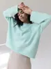 Suéter de punto grueso de cuello redondo, suelto y versátil para mujer, estilo ruso y europeo/americano, para usar como prenda exterior en otoño e invierno