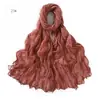 Tecido amassado liso amassado com toque de pendurar leve e respirável moda verão 2020 vestido longo saia longa tecido xale cor sólida lenço longo verão