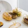 Plato ovalado para frutas transfronterizo caja de almacenamiento sellada con compartimentos de plástico plato para aperitivos plato para frutos secos plato para guardar snacks