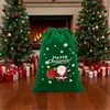Bolsa de regalo de franela con fondo redondo (Ping An Guo) Bolsa con cordón Papá Noel Muñeco de nieve Peluche Bolsa con cordón Bolsa para dulces y regalos
