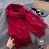 Novo Cachecol Versátil de Cor Sólida para Mulheres, Cachecol de Pescoço Grosso Quente de Inverno Monocromático, Xale, Cachecol Longo com Franjas