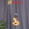 Sándalo Tallado Zodiaco Caballo Cadena para Teléfono Colgante Yiming Xianyuan Llave Madera Maciza Tallada Caballo Llavero Colgante para Coche