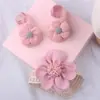 Set de Diadema y Calcetines para Bebé Estilo Europeo y Americano Calcetines de Barco para Niños Calcetines de Piso Aro para el Cabello de Bebé Pasador Accesorios para el Cabello