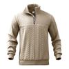 Cross-border estilo americano retro casual colarinho zíper pulôver solto malha costura pesada jacquard outono e inverno manga longa suéter