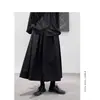 Calça Casual de Perna Larga Yamamoto Dark Primavera e Outono para Homens, Calça Saia Reta Cropped de Cintura Alta Emagrecedora Solta de Nicho para Pés Grandes