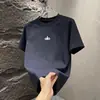 2026 Verão Novo Masculino Camiseta de Gola Redonda Manga Curta Moda Tendência Versátil Casual Top Cor Sólida Camada Base Simples