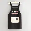 Avental de Desenho Animado Repelente à Água para Cozinha Doméstica, Avental Fofo, Roupa de Trabalho Fashion com Estampa para Catering, Anti-Manchas e Respirável
