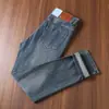 Zero Bound Primavera y Verano Nuevo Suave Elástico Estilo Americano Lavado Vintage Jeans para Hombre Rectos Ajustados Delgados Transpirables