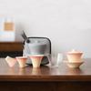 Set de Té Cerámico de Viaje Kung Fu para Beber Té en Camping al Aire Libre Rojo Gaiwan Taza Rápida Una Olla Tres Tazas Set de Regalo