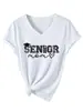 Amazon Ebay Site Independente Moda Casual Versátil Feminino Gola V Sen2027Or Camiseta Básica Manga Curta Mom