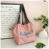 Estilo Perezoso Estilo Coreano Gran Capacidad Bolso de Hombro para Viajes Diarios Bolso de Mano de Letras de Moda para Estudiantes Bolso Tote de Comercio Exterior para Mujeres
