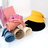 Sombrero de estilo coreano para mujer, sombrero de verano para viaje, protector solar, sombrero de sol de ala grande, sombrero de sol plegable con lazo en la parte superior vacía, nuevo