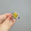 Anillo de Luz para Transmisión en Vivo Más Vendido Corte de Seis Caras Piedra Rojo Rosa Lujo Super Flash Flor de Hielo Alto Carbono Citrino Imitación Diamante Rosa