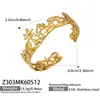 Dama Misteriosa Moda Retro Playa Estilo Océano Palmera Concha Acero Inoxidable Chapado en Oro de 18K Pulsera Abierta para Mujer