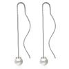Corea del Sur Perla Línea de Oreja Borla Pendiente Colgante Largo Elegante Pendientes de Botón para Mujer Estilo Coreano Distintivo Moderno Joyería para la Oreja Línea de Oreja